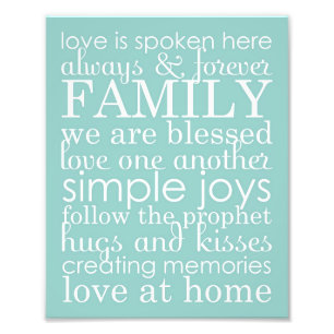 8 x 10 Family Bröllop Ord Art Collage House Regler Fototryck
