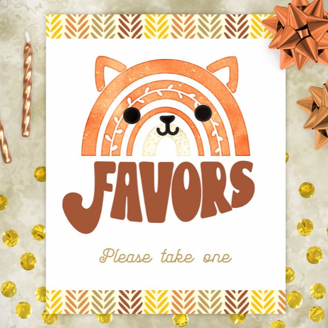 8 x 10 Favors Boho Woodland Fox Birthday Poster (Skapare uppladdad)