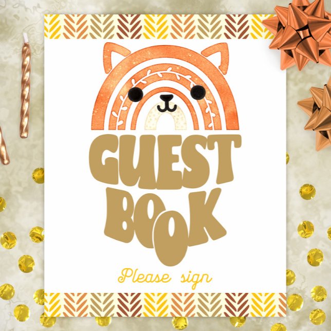 8 x 10 Guest Bok Boho Woodland Fox Birthday Poster (Skapare uppladdad)