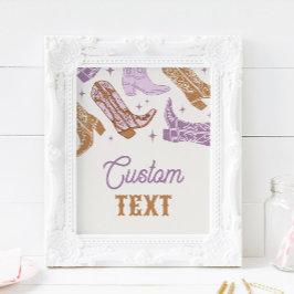 8 x 10 Redigerbart Westernt Lila-tecken