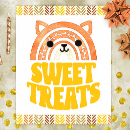 8 x 10 sötsaker Boho Woodland Fox Birthday Dessert Poster