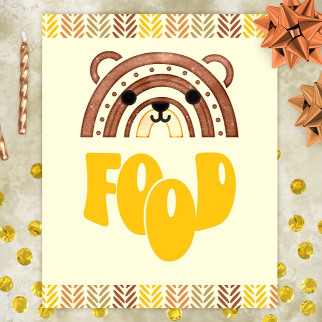 8 x 10 Station Boho Woodland Bear Birthday Poster (Skapare uppladdad)