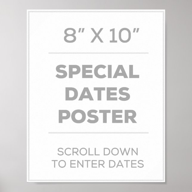 8 x 10 tum Speciellt Data Poster (Framsidan)