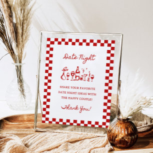 8 x 10-tums handskriven Vågigt Gräns-kvällsideer Poster