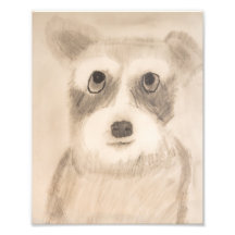 8 x 10-tums skuggad Schnauzer-utskrift