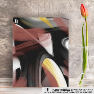 8 x 10-tums Trend Abstrakt Art Black White Powdery Canvastryck