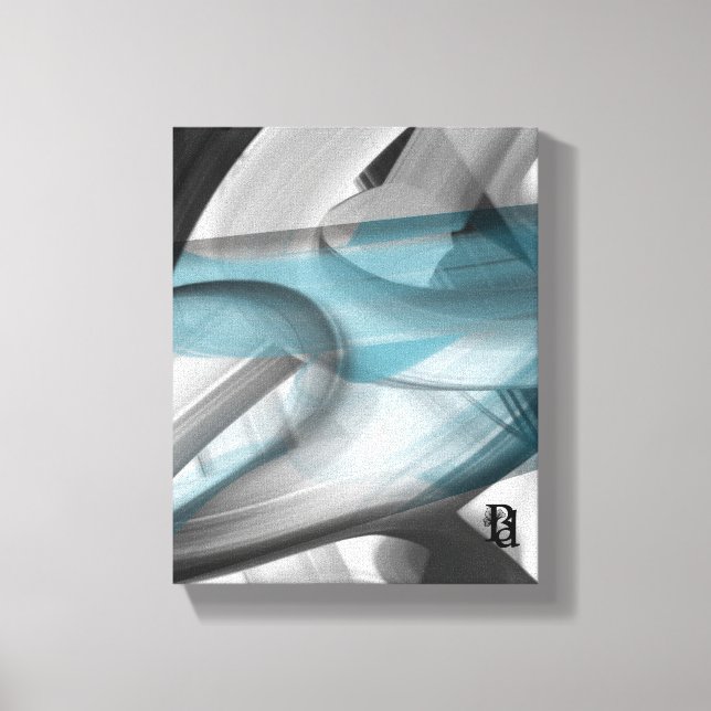 8 x 10-tums Trend Abstrakt Art Canvas Black Blue (Framsida)