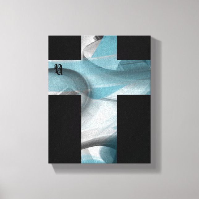 8 x 10-tums Trend Abstrakt Art Canvas Black Blue (Framsida)