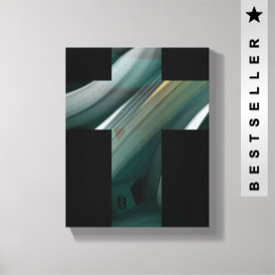 8 x 10-tums Trend Abstrakt Art Canvas Black White-