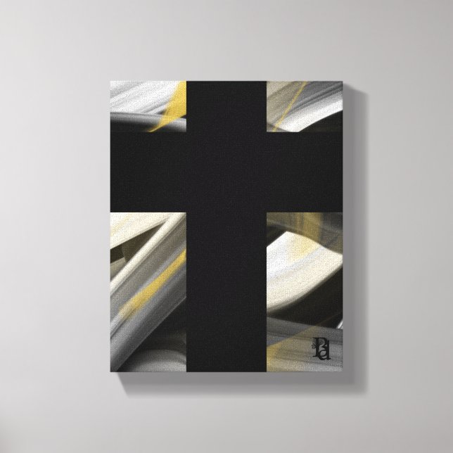 8 x 10-tums Trend Abstrakt Art Canvas Black White  (Framsida)