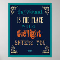 8 x 10 Typografi Rumi-citat - Ljuset
