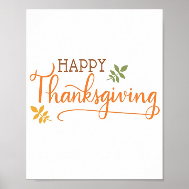 8 x 10 utskrivbara - Happy thanksgiving Poster (Framsidan)