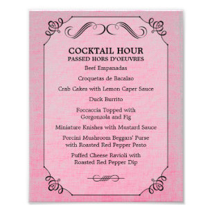 8 x 10-Vintagars Linen Bord-meny för bildruta Fototryck