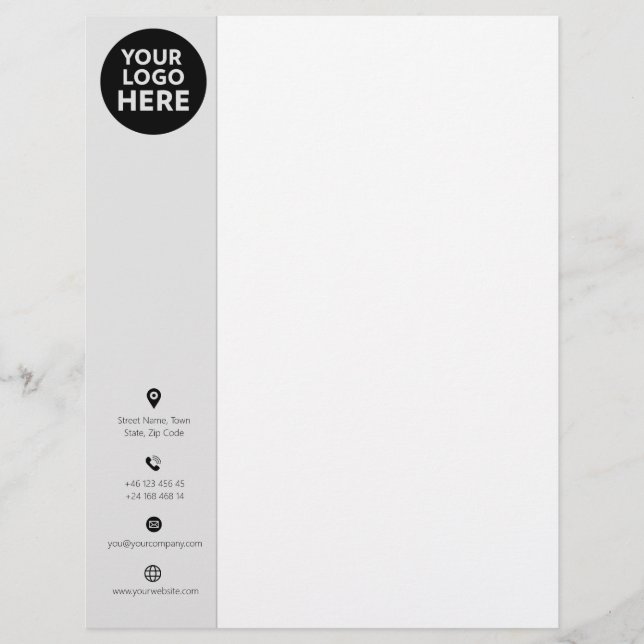 8 x 11-tums Anpassningsbar Logotyp Letterhead Brevhuvud (Framsida)