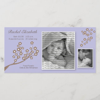 8 x 4 Gren Design Birkelement Lila/Brown Meddelande