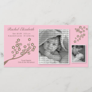 8 x 4 Gren Design Birkelement Rosa/Brown Meddelande