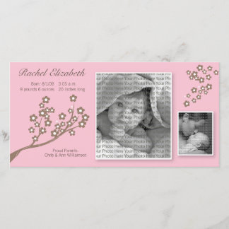 8 x 4 Gren Design Birkelement Rosa/Brown Meddelande
