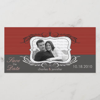 8 x 4-tums Chic deco Red Spara datum meddelande