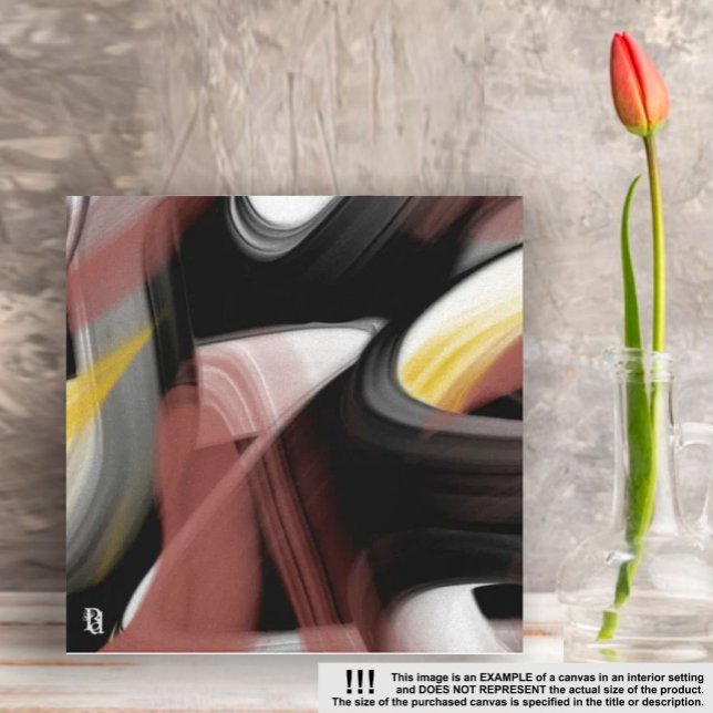 8 x 8 tum Trend Abstrakt Art Black White Powdery Canvastryck (Skapare uppladdad)