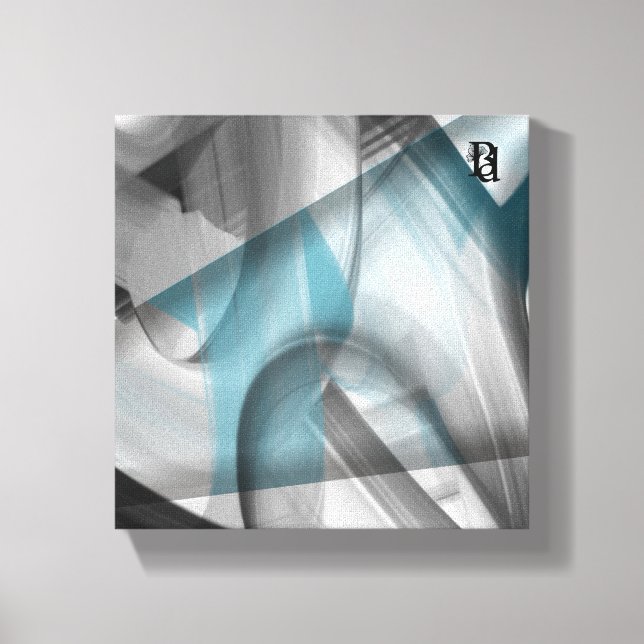 8 x 8-tums Trend Abstrakt Art Canvas Black Blue (Framsida)