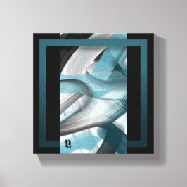 8 x 8-tums Trend Abstrakt Art Canvas Black Blue