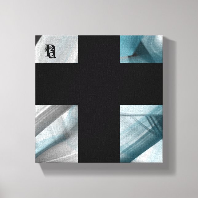 8 x 8-tums Trend Abstrakt Art Canvas Black Blue (Framsida)