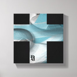 8 x 8-tums Trend Abstrakt Art Canvas Black Blue