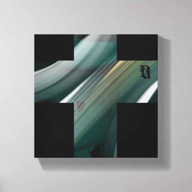 8 x 8-tums Trend Abstrakt Art Canvas Black White-G (Framsida)