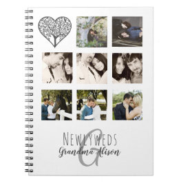 8 x PHOTO COLLAGE Newlyweds Personlig BRÖLLOP Anteckningsbok