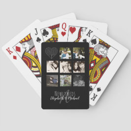 8 x PHOTO COLLAGE Newlyweds Personlig BRÖLLOP Casinokort