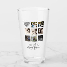 8 x PHOTO COLLAGE Newlyweds Personlig BRÖLLOP Glaskopp