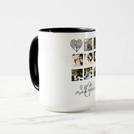 8 x PHOTO COLLAGE Newlyweds Personlig BRÖLLOP Mugg