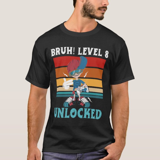 8 Year Old Birthday Dabbing Boy Bruh 8th T-Shirt (Framsida)