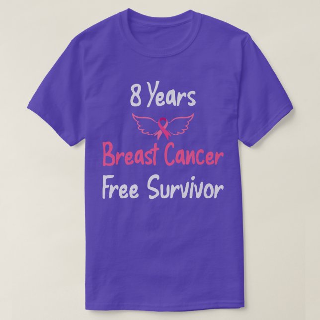 8 Years Breast Cancer Free Pink Breast Cancer Surv T Shirt (Design framsida)
