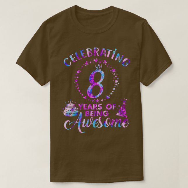 8 Years Of Being Awesome 8 Years Old 8th Birthday  T Shirt (Design framsida)