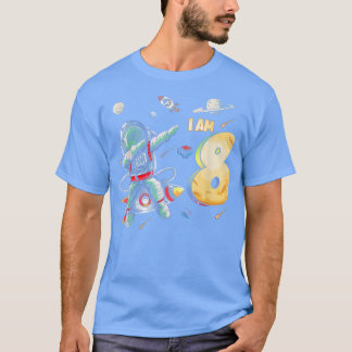 8 Years Old Birthday Boy Astronaut Space 8th Birth T Shirt