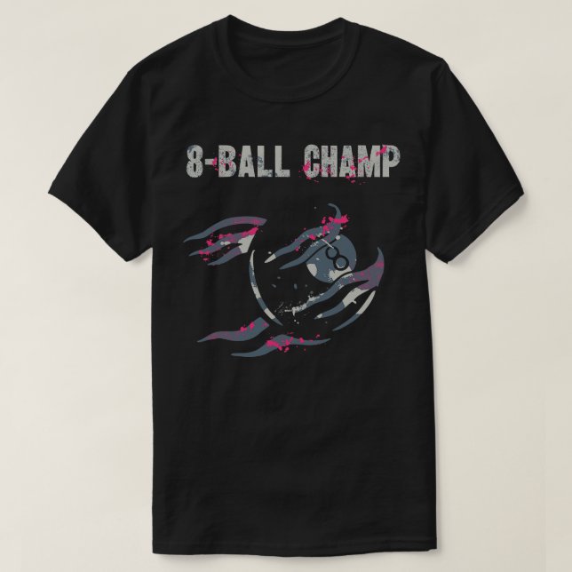 8Boll Champion Billiards Snooker Player T Shirt (Design framsida)