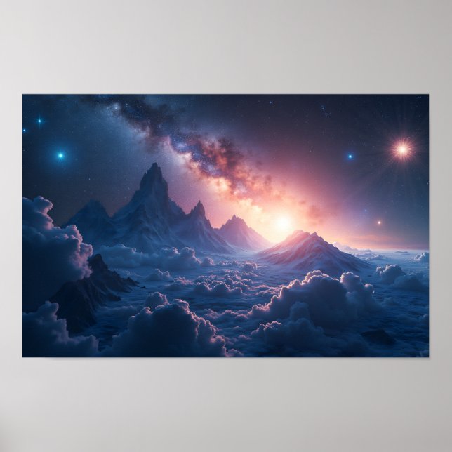 8K Multiverse Horizons: Milky Way & Parallel Dimen Poster (Framsidan)