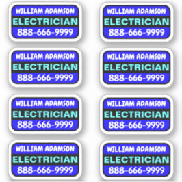 8pcs Electrician Namn & Mobil Number - Marknadsför Klistermärken