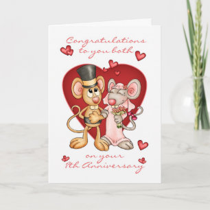 8th årsdaggrattis - gullig musanniver kort
