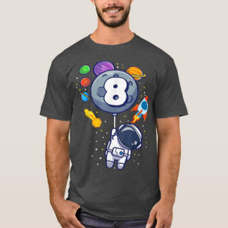 8th birthday astronaut 8th birthday 8 year old boy t shirt