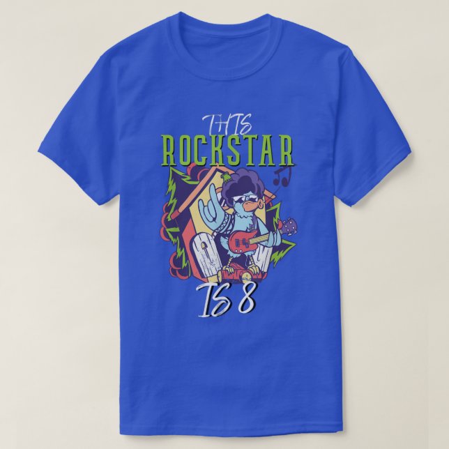8th Birthday The Birthday Boys Rockstar Guitar  T Shirt (Design framsida)