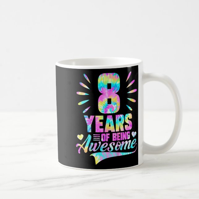 8th Birthday Tie-dye 8 Year Of Being Awesome  Kaffemugg (Höger)