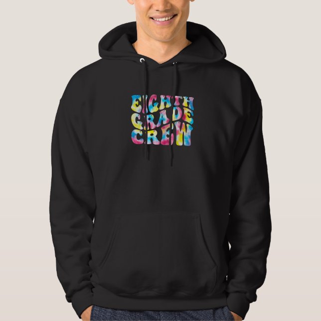 8th Eighth Grade Crew Teacher Back To School Retro Hoodie (Framsida)