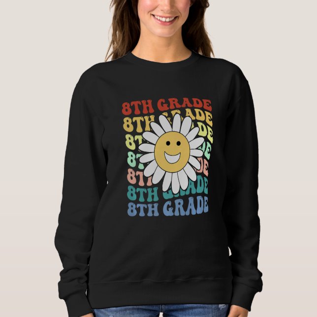 8th Eighth Grade Teacher Back To School Retro Sunf T Shirt (Framsida)