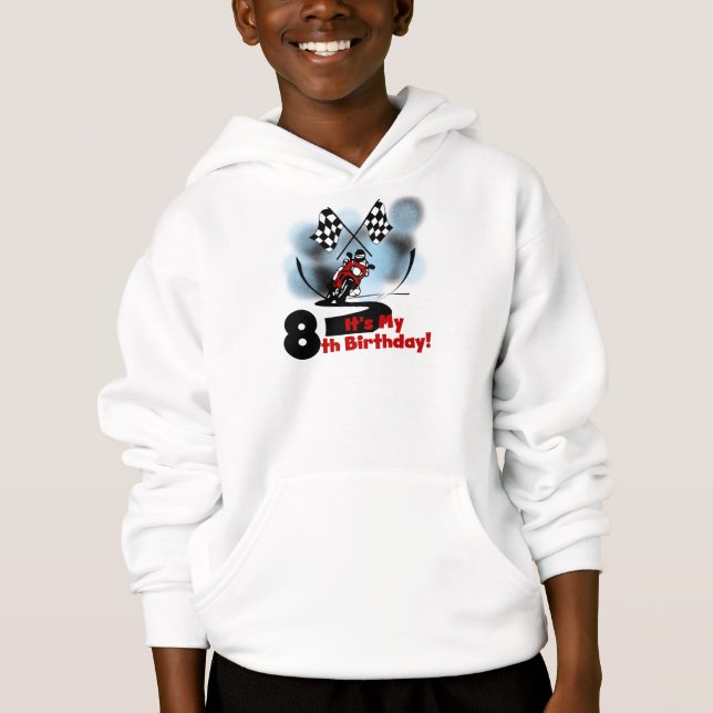 8th födelsedag för motorcykeltävla tee shirt (Framsida)