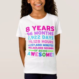 8th Födelsedagskjortaflicka åtta år av fantasti T Shirt