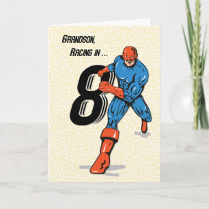 8th födelsedagSuperhero för sonson Kort