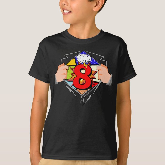 8th Födelsedagtecknad T-shirt (Framsida)