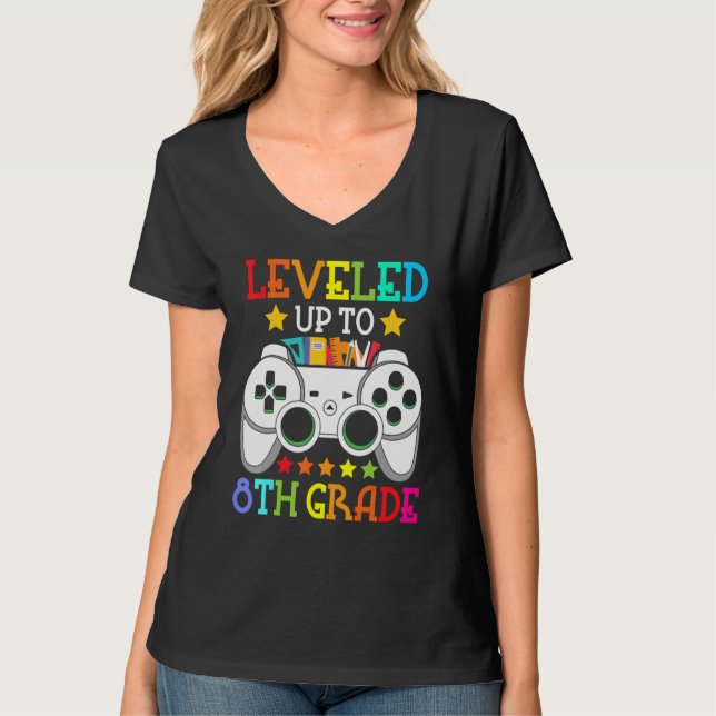 8th Grade Level Unlocked Video Game Back To School T Shirt (Framsida)
